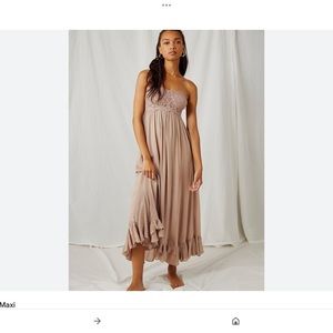 Free People Womens Adela Strapless Corset Layered Boho Maxi Dress NWT Size  XS